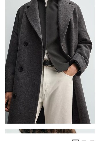 Antrasit Kuşaklı Uzun Kaban S M L - Görsel 3