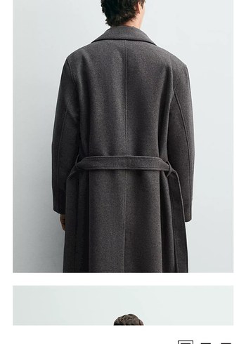 Antrasit Kuşaklı Uzun Kaban S M L - Görsel 5