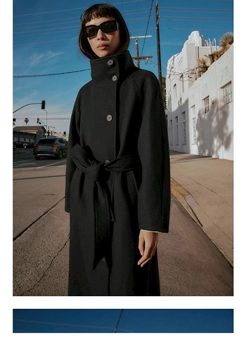 Siyah Kuşaklı Uzun Kaban - Görsel 3