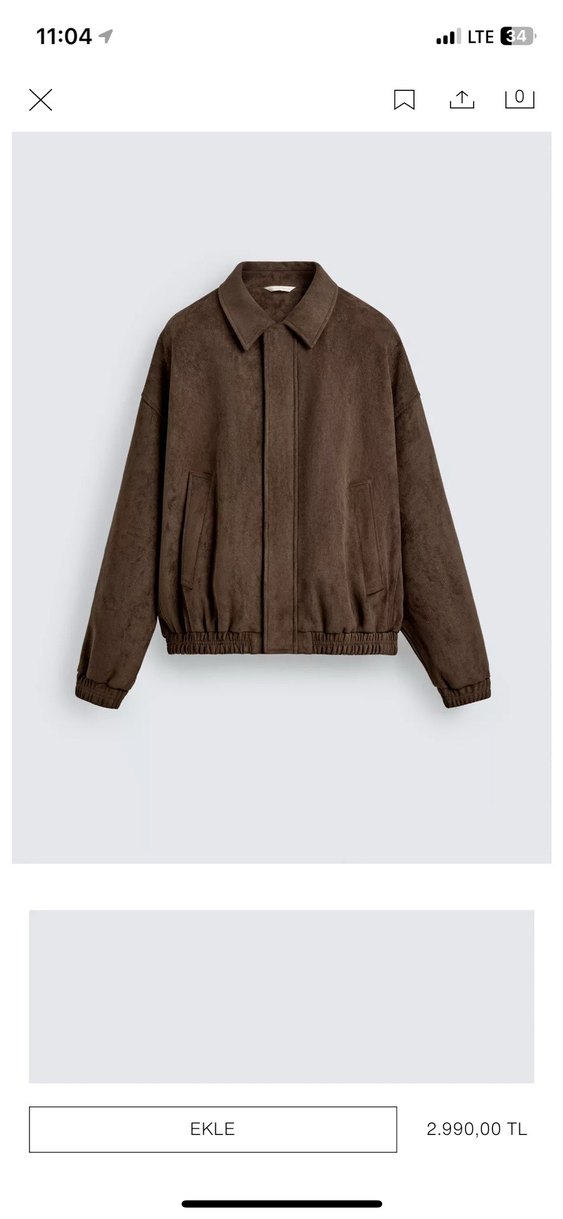 Düğmeli Kahverengi Erkek Süet Ceket S m L - Görsel 4