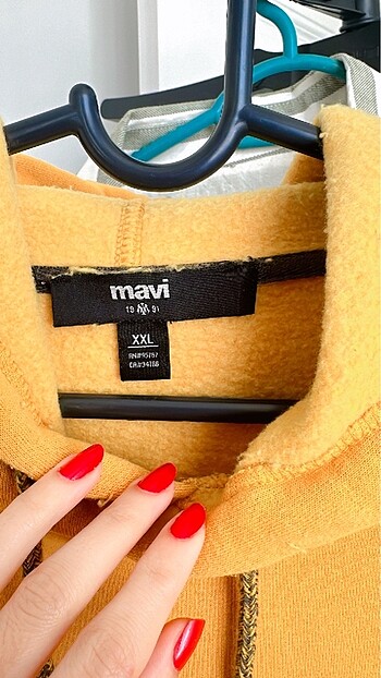 xxl Beden sarı Renk MAVI HARDAL Kapüsonlu sardon sweatshirt