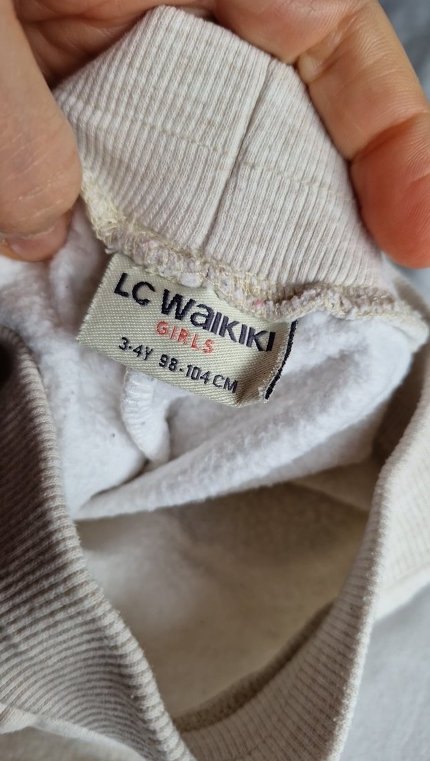 Kız Çocuk Bej Rahat Kesim Eşofman Altı - Görsel 3