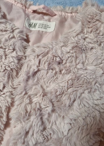 Kız Çocuk Pembe Kürklü Kolsuz Yelek - Görsel 3