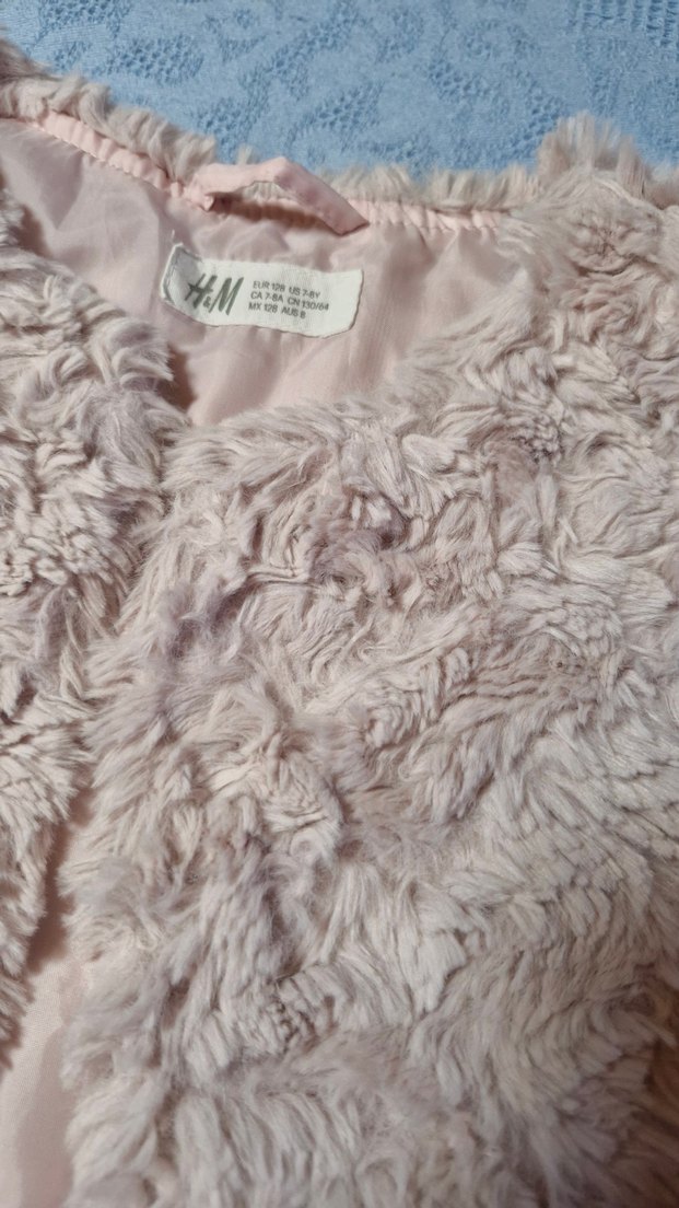 Kız Çocuk Pembe Kürklü Kolsuz Yelek - Görsel 3