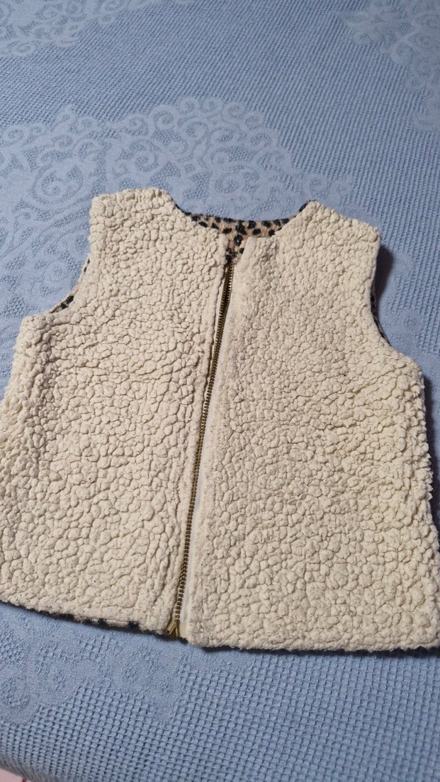 Kahverengi Leopar Desenli Kürklü Kadın Yelek - Görsel 4