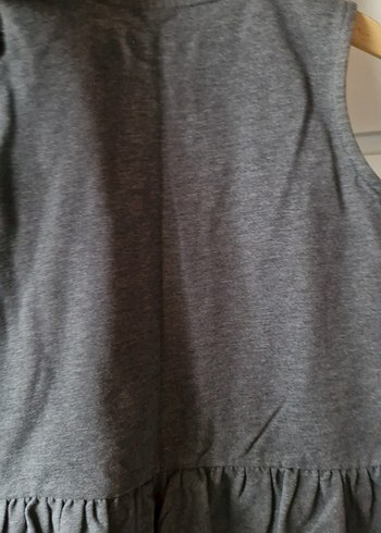 Kız Çocuk Gri Düğmeli Kolsuz Yelek - Görsel 4