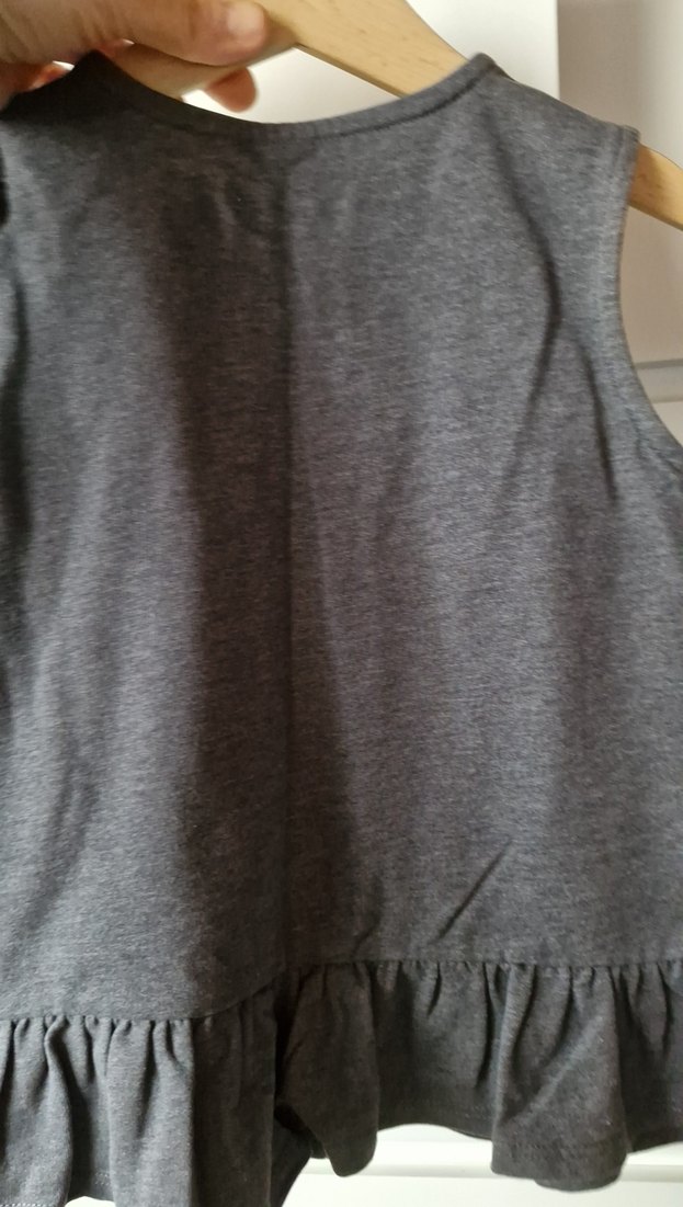 Kız Çocuk Gri Düğmeli Kolsuz Yelek - Görsel 4