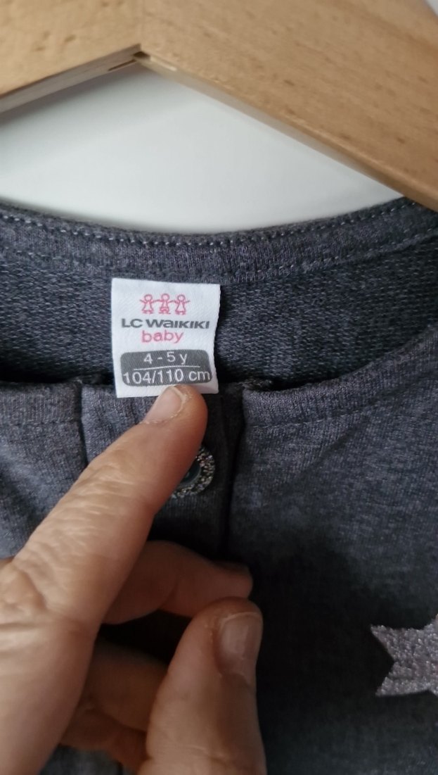 Kız Çocuk Gri Düğmeli Kolsuz Yelek - Görsel 3