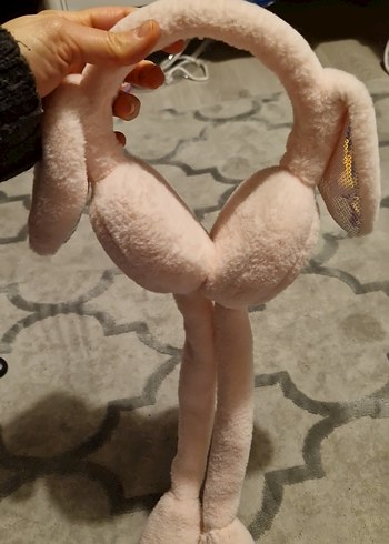 Pastel Pembe Peluş Oyuncak Kulaklık - Görsel 3