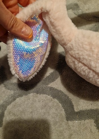 Pastel Pembe Peluş Oyuncak Kulaklık - Görsel 2