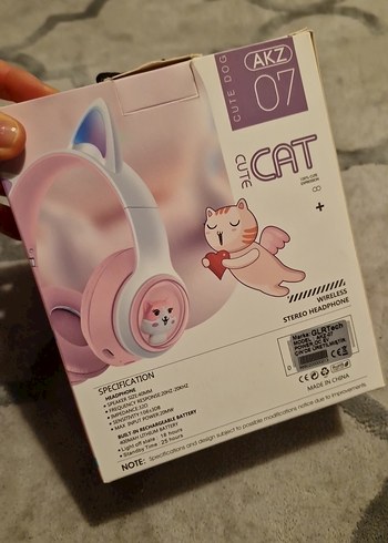 Kablosuz Pembe Kedi Kulaklıklı Kulaklık - Görsel 2