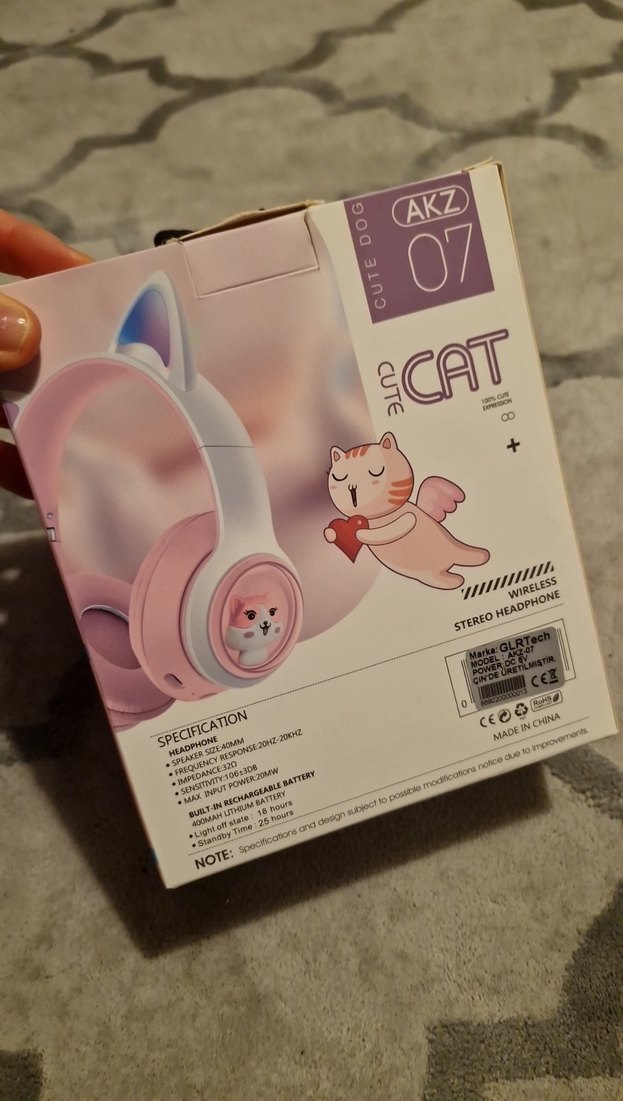 Kablosuz Pembe Kedi Kulaklıklı Kulaklık - Görsel 2