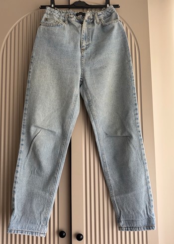 Açık Kot Kadın Mom Jean