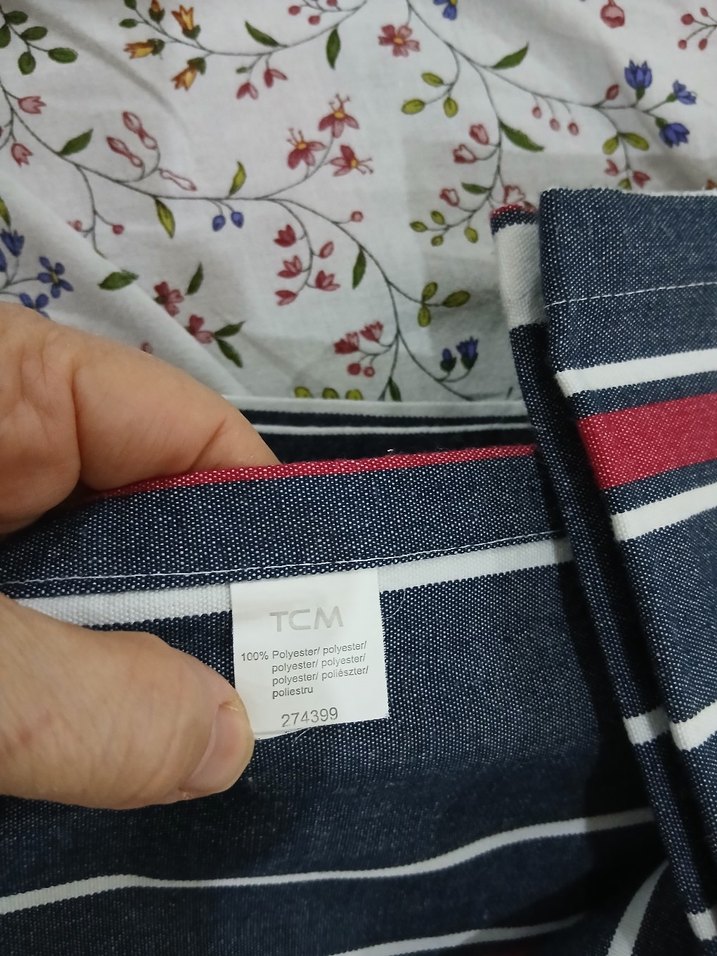 Çizgili  kot masa örtüsü - Görsel 2