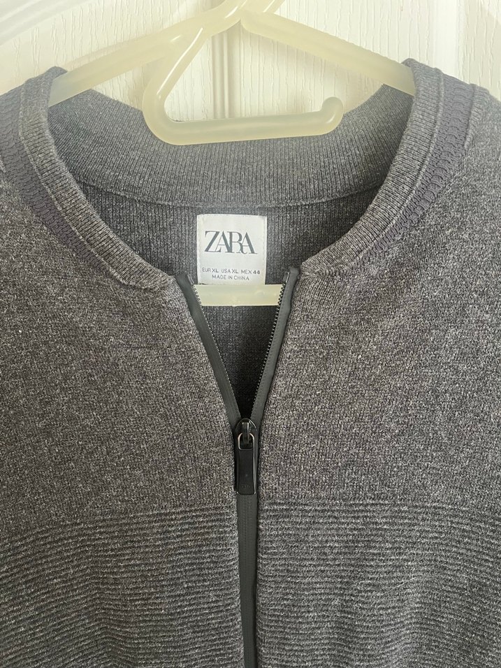 Gri Fermuarlı Erkek Sweatshirt - Görsel 3