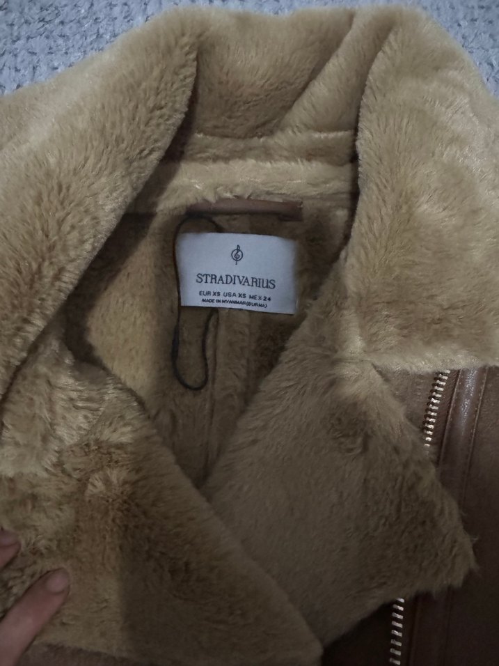 Kahverengi Süet Kürk Detaylı Kadın Ceket - Görsel 2