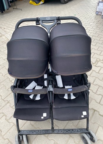 Siyah İkiz Bebek Arabası - Görsel 2