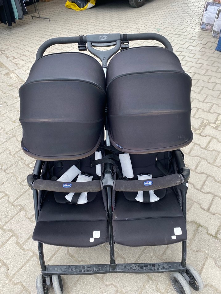 Siyah İkiz Bebek Arabası - Görsel 2