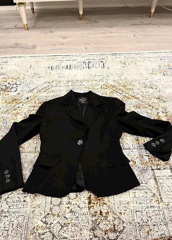 Diğer Dugmeli Siyah Mini Kadin Blazer Ceket