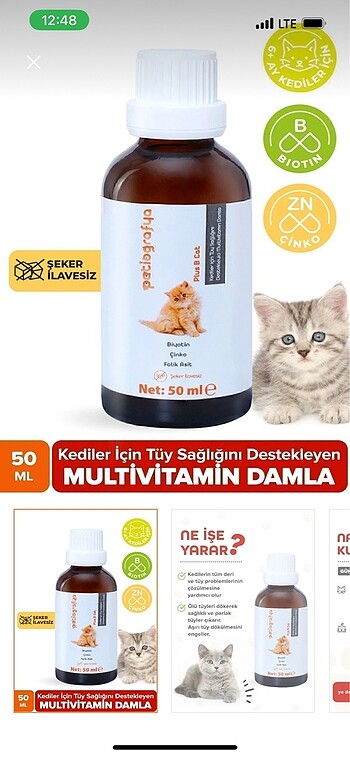 Kedi anti-stress şurup