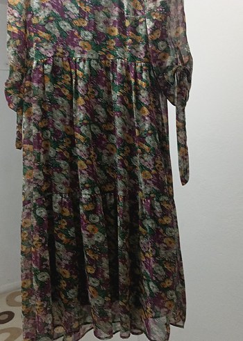 Çiçek Desenli Uzun Bohem Elbise - Görsel 3