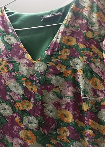 Çiçek Desenli Uzun Bohem Elbise - Görsel 2