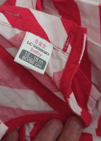 Kırmızı Çizgili Kız Çocuk Elbisesi - Görsel 2