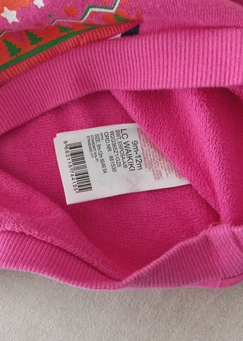 Kız Çocuk Pembe Baskılı Örme Sweatshirt - Görsel 2