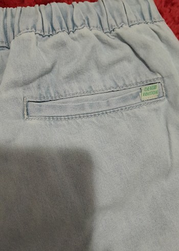 11-12 Yaş Beden Erkek Gri Denim Loose Fit Şort