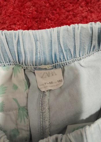 11-12 Yaş Beden gri Renk Erkek Gri Denim Loose Fit Şort