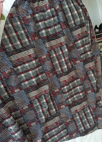 Çok renkli, beli lastikli, kışlık etek
