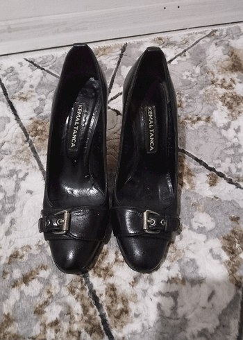 Klasik Siyah Tokalı Yüksek Topuklu Stiletto - Görsel 2