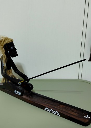 Siyah Ahşap Oturan Figürin Tütsülük 1 Adet - Görsel 4