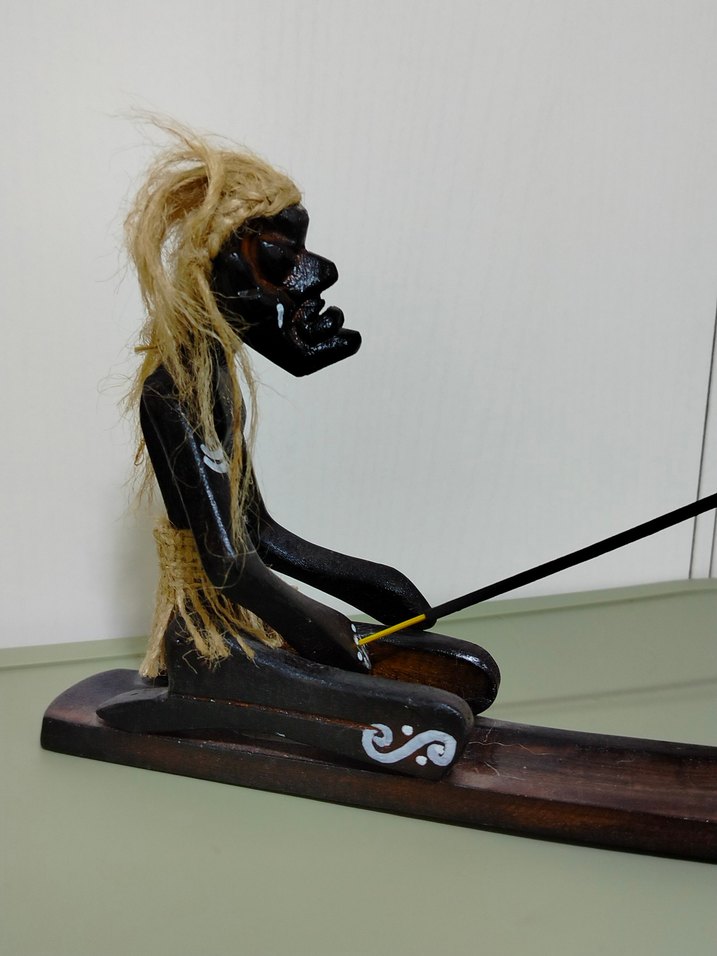 Siyah Ahşap Oturan Figürin Tütsülük 1 Adet - Görsel 2