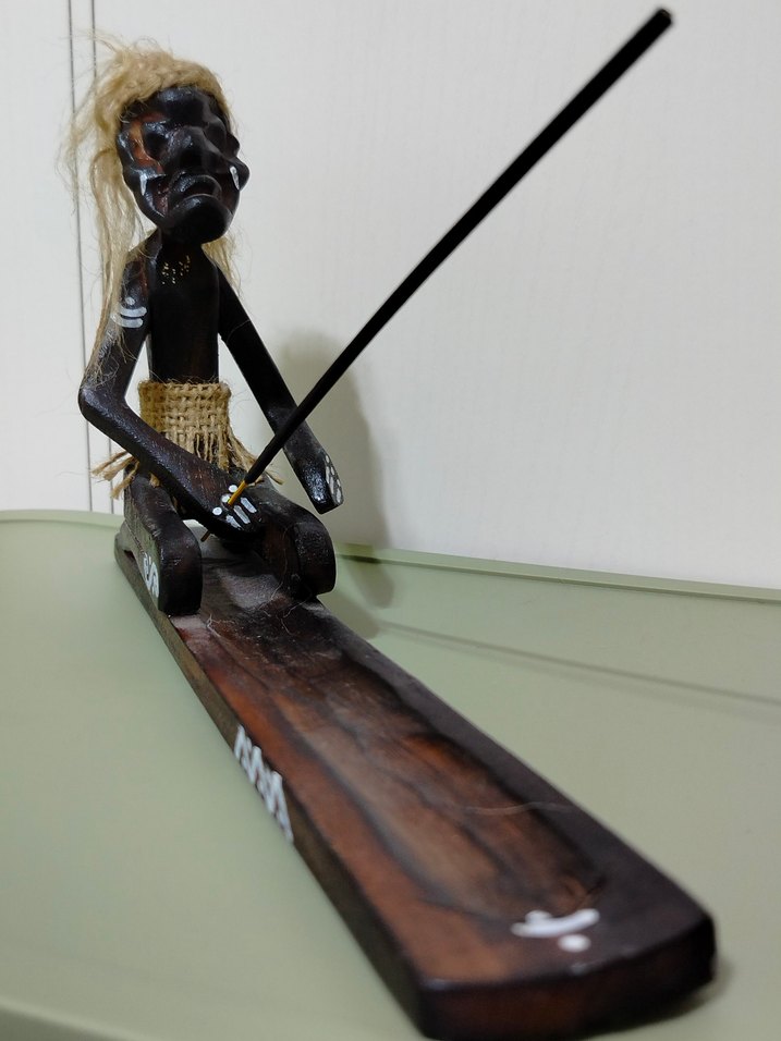 Siyah Ahşap Oturan Figürin Tütsülük 1 Adet - Görsel 3