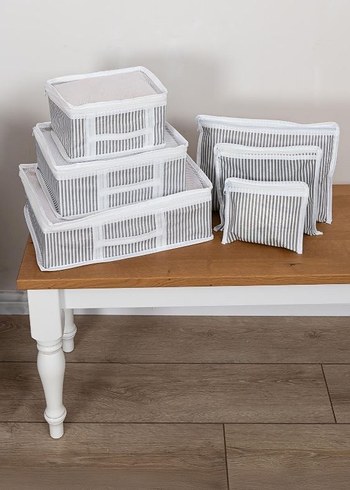 6lı Gri Beyaz Valiz Düzenleyici Set - Görsel 2