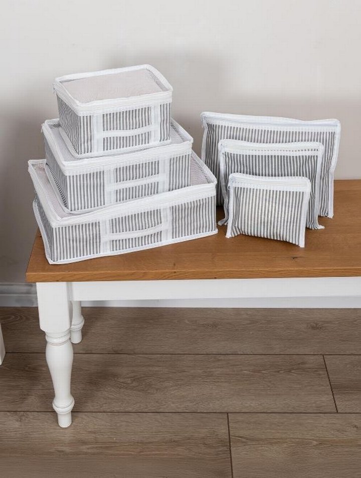 6lı Gri Beyaz Valiz Düzenleyici Set - Görsel 2