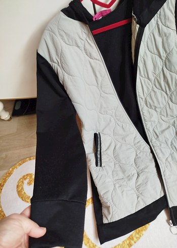 Gri Uzun Fermuarlı Kadın Ceket - Görsel 6