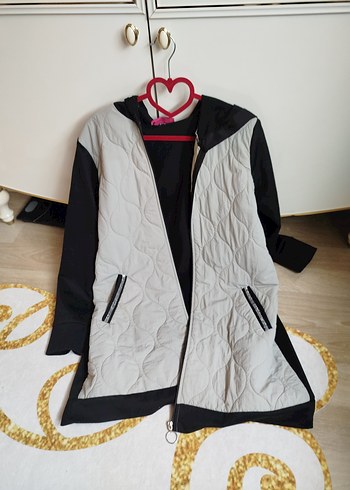 Gri Uzun Fermuarlı Kadın Ceket - Görsel 4