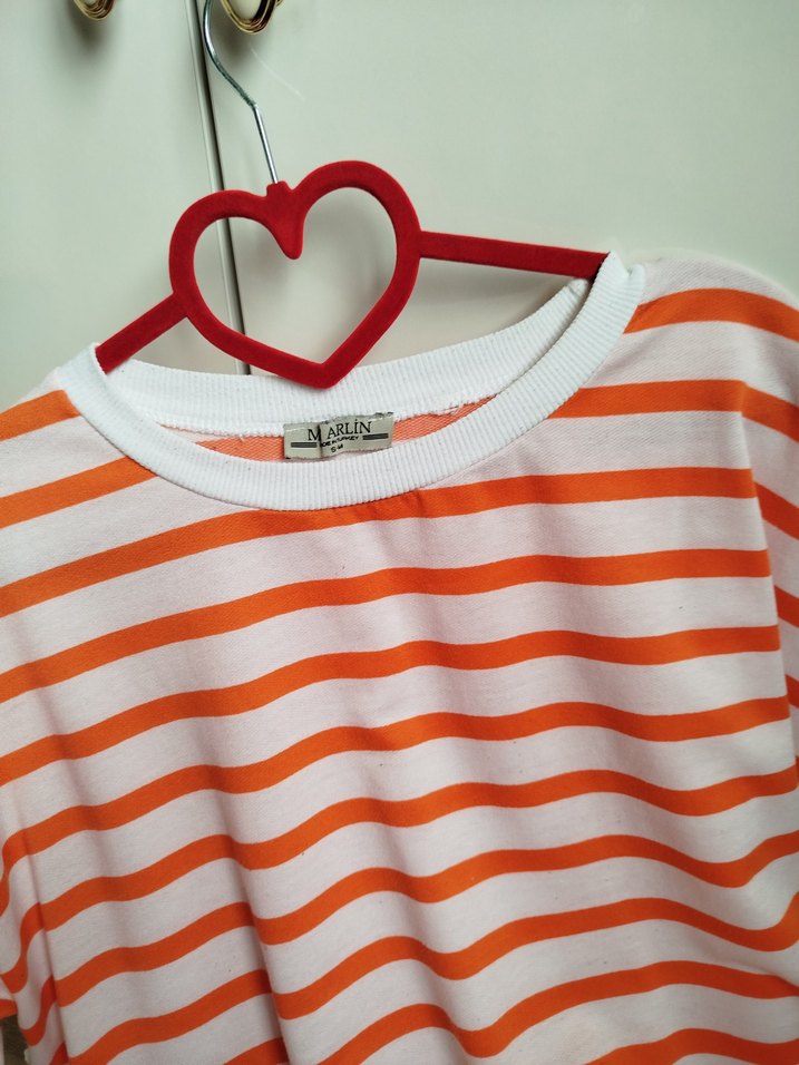Turuncu Çizgili Hamile Uzun Kollu Tişört - Görsel 2