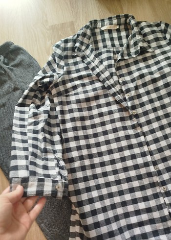 Gri Düğmeli gömlek takım - Görsel 2