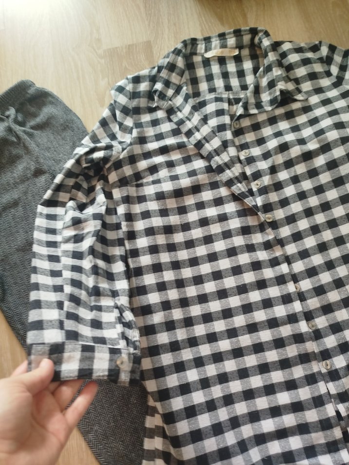 Gri Düğmeli gömlek takım - Görsel 2