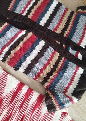 Çok Renkli Triko Hırkası Kapüşonlu - Görsel 7