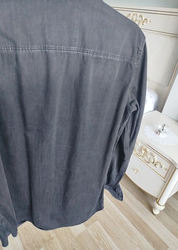Gri Denim Erkek Gömlek - Görsel 6