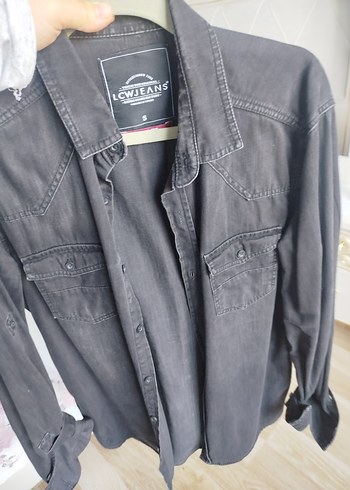 Gri Denim Erkek Gömlek - Görsel 5