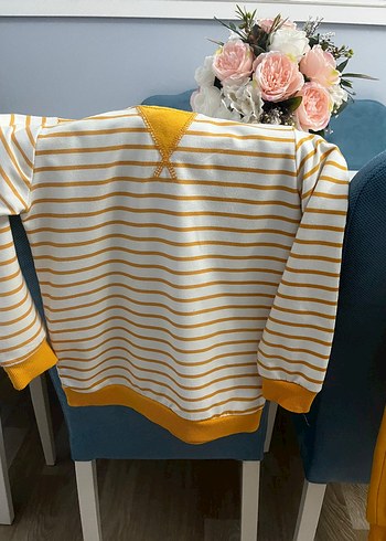 Erkek Bebek Sarı Çizgili Sweatshirt ve Pantolon - Görsel 4