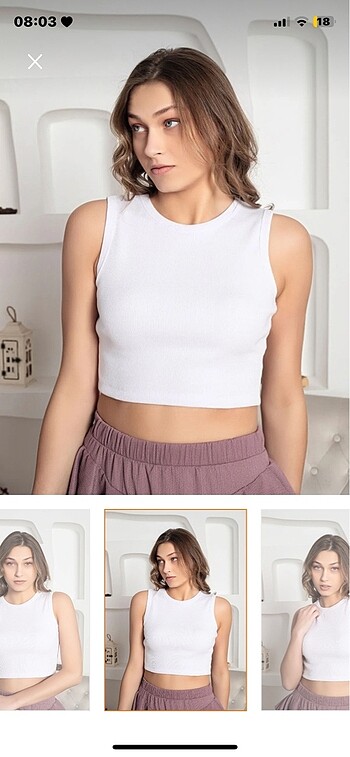 Trendyol & Milla basic fitilli beyaz crop