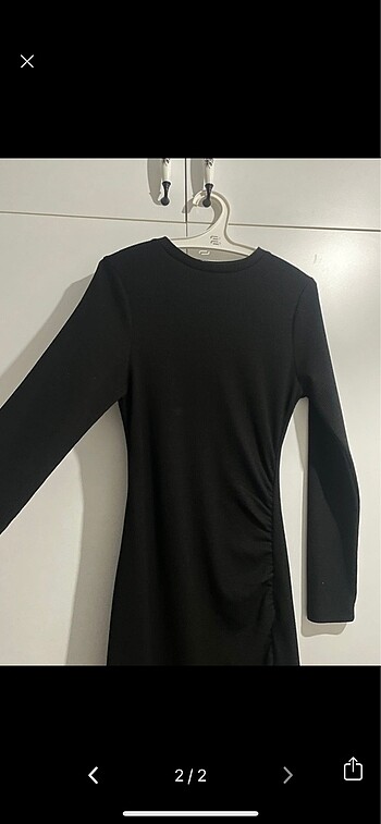 Zara Siyah yırtmaçlı elbise