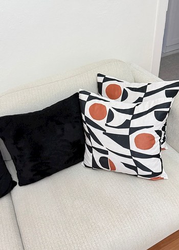 English Home Wendy Kırlent Kılıfı Ekru-Kiremit - Görsel 2