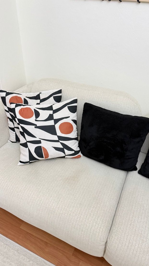 English Home Wendy Kırlent Kılıfı Ekru-Kiremit - Görsel 3